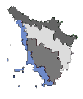 Cartina della regione selezionata TOSCANA - Area Costiera e Isole dell'Arcipelago Toscano