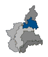 Cartina della regione selezionata ﻿PIEMONTE - Pianura Piemonte Orientale