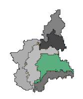 Cartina della regione selezionata ﻿PIEMONTE - Langhe Roero e Monferrato